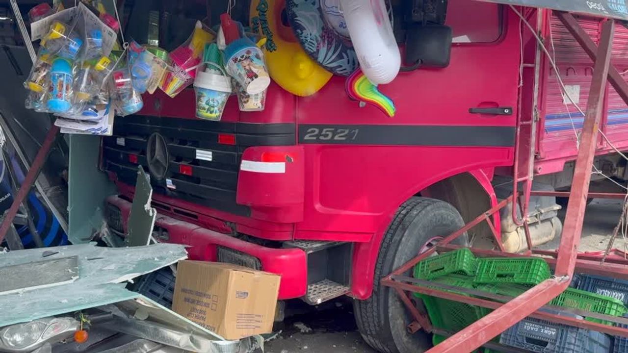Adana'da sürücüsünün kontrolünden çıkan kamyon mar