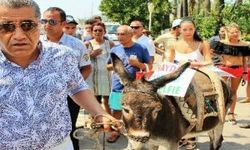 Türkücü Bodrum sokaklarında eşek gezdirdi!