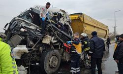 Hafriyat kamyonlarının çarpıştığı kazada 1 kişi öldü
