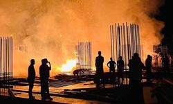 Şırnak’ta yapımı süren hastane inşaatında yangın çıktı