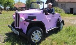 Kaporta ustası, çapa motoruyla nostaljik otomobil yaptı