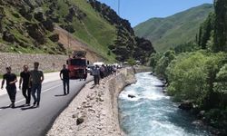 Van Bahçesaray'da hafif ticari araç dereye düştü