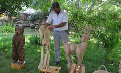 Muş'ta kuruyan ağaçları sanat eserine dönüştürüyor