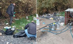 Hakkari'deki doğal çeşmenin çevresi çöpten geçilmiyor