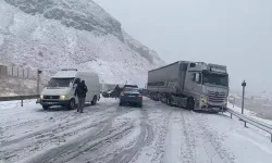 Kara yolunda kar yağışı ulaşımı aksattı