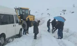 Hakkari’de kar esareti: İki minibüs yolda mahsur kaldı
