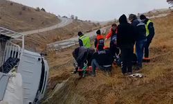 Elazığ'da devrilen kamyonetteki 3 kişi yaralandı