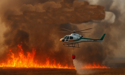 Nehil Sazlığı’ndaki yangına OGM Helikopteri müdahale edecek