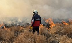 Nehil Sazlığı'ndaki yangın 3 kilometreye yayıldı