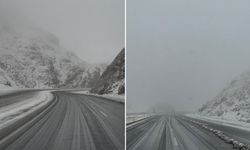 Hakkari Van Karayolu beyaza büründü