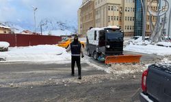 Hakkari Belediyesi karla mücadelede sahada