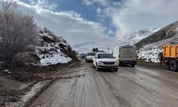 Hakkari Yüksekova karayolunda heyelan