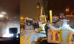 Tipi yolu kapattı, belediye ekipleri seferber oldu