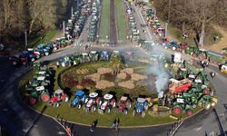 Brüksel'de çiftçilerden traktörlü MERCOSUR protestosu