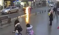 Seyir halindeki motosiklet alev aldı