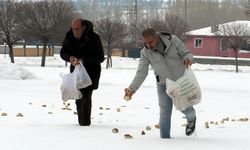 Ercişli fırıncı doğaya can dostları için yiyecek bıraktı