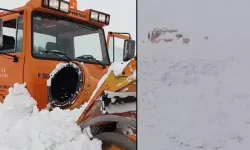 Kar küreme aracına çığ düştü, operatör sağ kurtarıldı