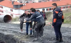 Yaralı işçi 5 metre derinlikten çıkarıldı