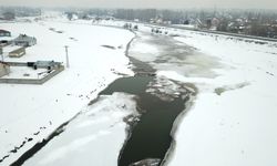 Nehir ve dereler buzla kaplandı