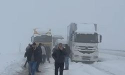 Doğubayazıt kara yolunda kar ve tipi; araçlar yolda kaldı