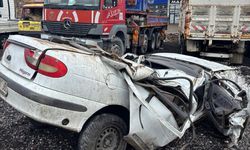 Direğe ve ağaçlara çarpan otomobilin sürücüsü öldü