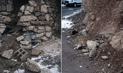 Hakkari’de yıkılmaya yüz tutan duvar tehlike saçıyor