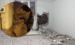 Hakkari'de dev kaya parçası evin içine girdi