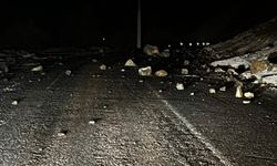 Hakkari-Çukurca karayoluna kayalar düştü