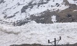 Hakkari Akkaya Köyünde inen çığ kamerada