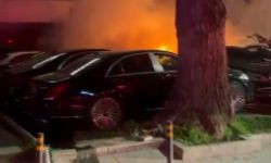 Araç kiralama şirketinde yangın; 15 lüks araç yandı