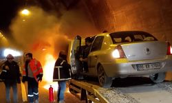 Bolu Dağı Tüneli’nde oto kurtarıcı yandı
