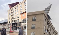 Şemdinli'de şiddetli fırtına binanın çatısını uçurdu!