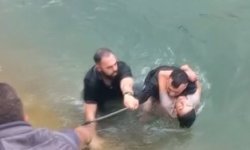 Kanalda boğuluyordu, son anda kurtarıldı
