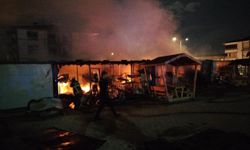 İşçi konteynerlerinde yangın çıktı