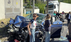 Freni boşalan TIR, 9 araca çarptı