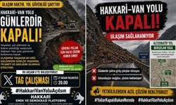 Hakkari'de kapalı yol için X'te tag oluşturuldu