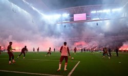Galatasaray Samsunspor maçı için sahaya indi