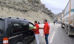 Kızılay’dan heyelan bölgesinde mahsur kalanlara ikram