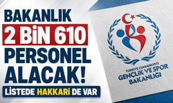 Bakanlık 2 Bin 610 Personel Alacak: Listede Hakkari de var