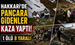 Hakkari’de pancara gidenler kaza yaptı: 1 ölü 8 yaralı