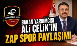 Bakan Yardımcısı Ali Çelik’in Zap Spor paylaşımı