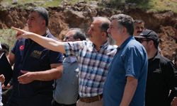 Vali Taşypan'dan heyelan bölgesinde inceleme