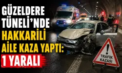 Güzeldere Tüneli’nde Hakkarili aile kaza yaptı: 1 yaralı