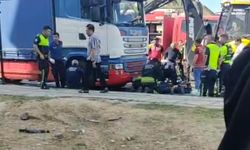 TIR'ın altında kalan yaya ağır yaralandı