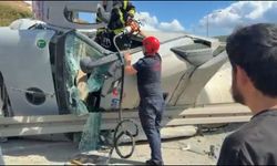 Devrilen beton mikserinin sürücüsü yaralandı