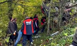 Kamyon şarampole devrildi; 1 ölü, 1 yaralı