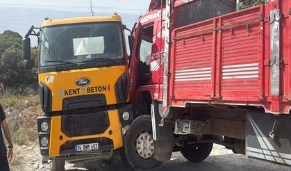 Beton mikseri ile kamyonun arasında sıkışan sürücü öldü
