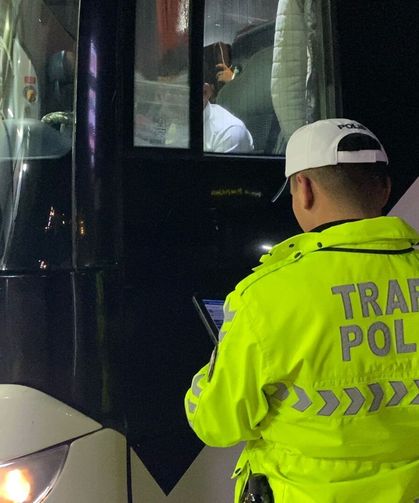 Bayram tatili öncesi terminalde trafik denetimi