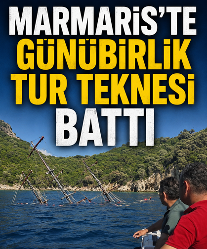 Marmaris'te günübirlik tur teknesi battı