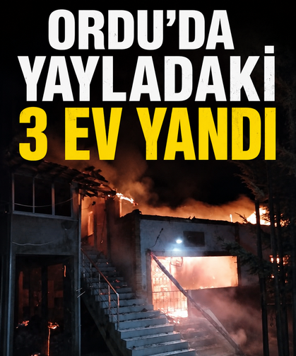 Ordu'da yayladaki 3 ev yandı